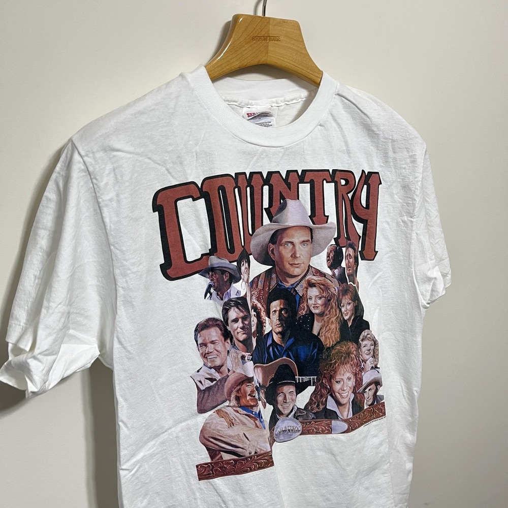 Vintage Country Music Rap Tee Style Shirt 1990s Size XL Dolly Parton Hank Jr - Picture 2 of 4